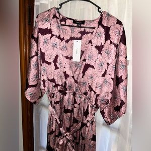 Vici collection floral kimono maxi dress